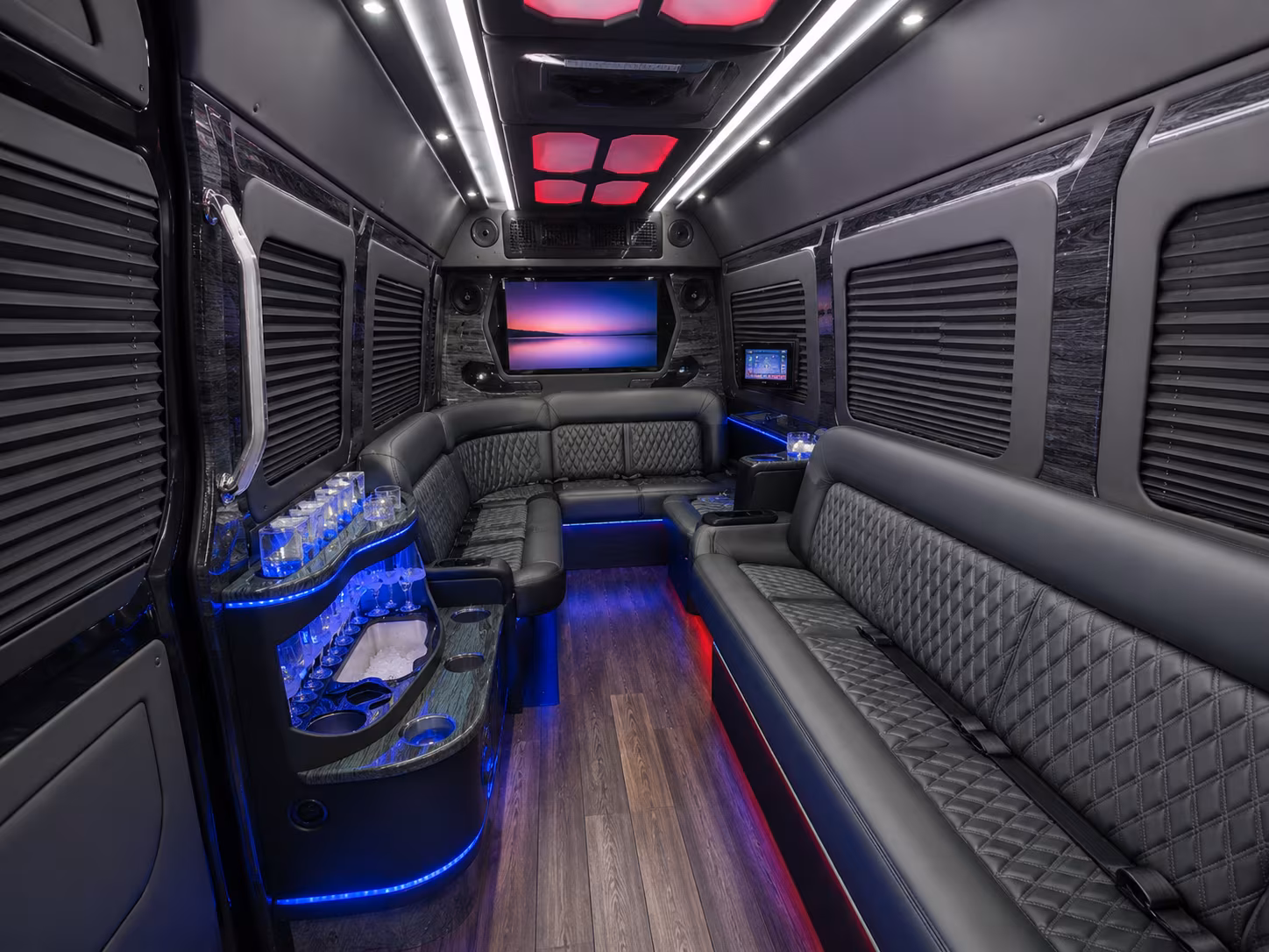 wyoming 25 passenger party bus inside