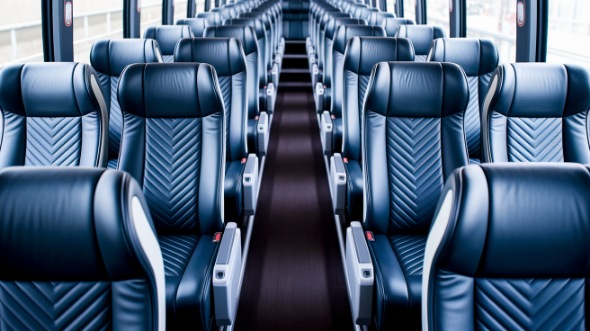 54 passenger charter bus inside troy
