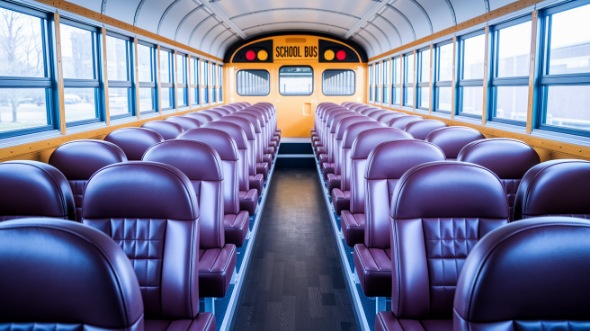 school bus rental interior troy